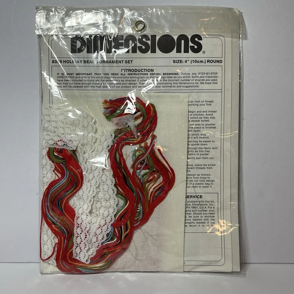 Dimensions Christmas Teddy Bear Ornaments Counted Cross Stitch Kit #8339 Vintage